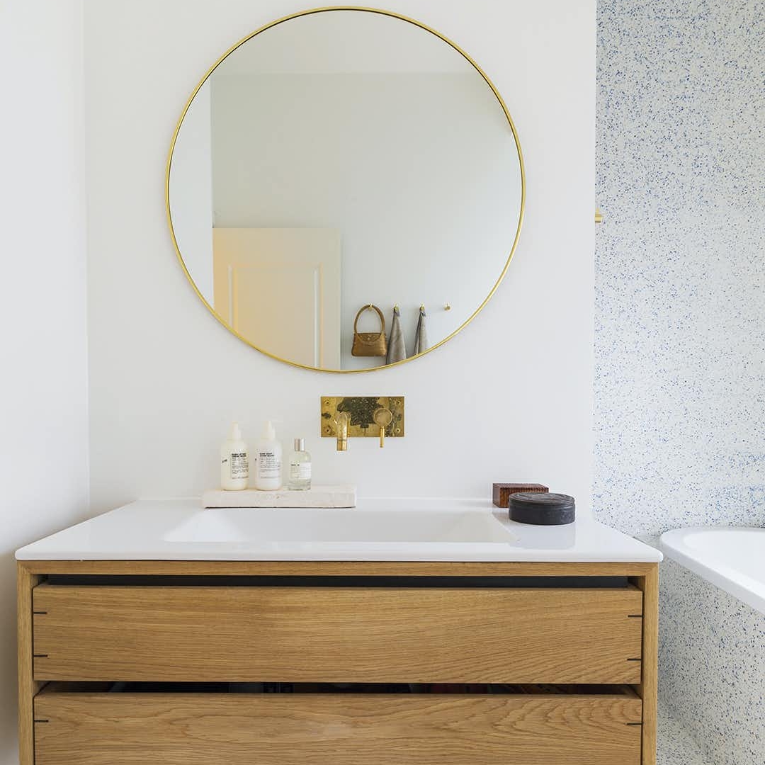 Terrazzo på badeværelse på Frederiksberg