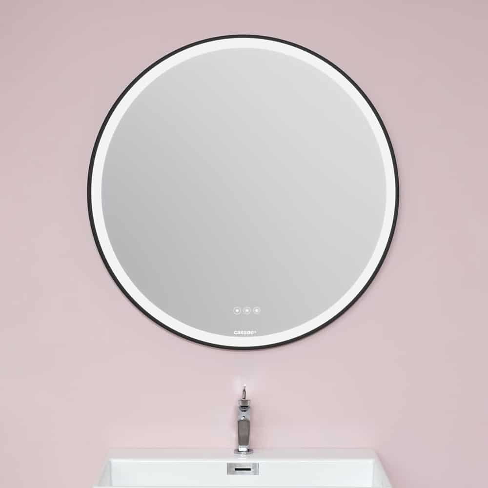 Rundt spejl med touchpanel [Ø80]